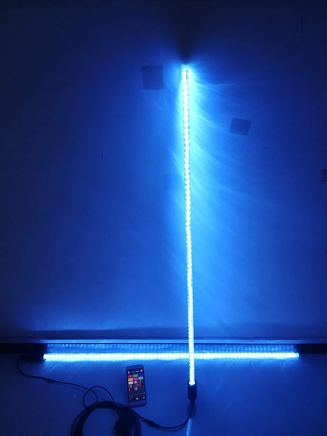4ft Brightest RGB LED Whip Lights in Spiral Tube Blue-tooth App Control 2 Pieces