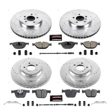 Power Stop K7098 Front & Rear Brake Kit with Drilled/Slotted Brake Rotors and Z23 Evolution Ceramic Brake Pads