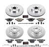 Power Stop K7098 Front & Rear Brake Kit with Drilled/Slotted Brake Rotors and Z23 Evolution Ceramic Brake Pads