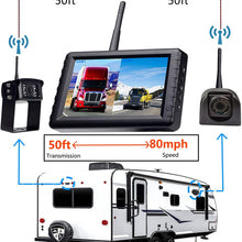 Wireless Backup Camera System with Rear & Side View Camera,720P Reverse Backup Camera Kit with 5” Monitor Support Split Screen, Waterproof IP69K,for RV Trailer,5th Wheels,Tractor,Forklift