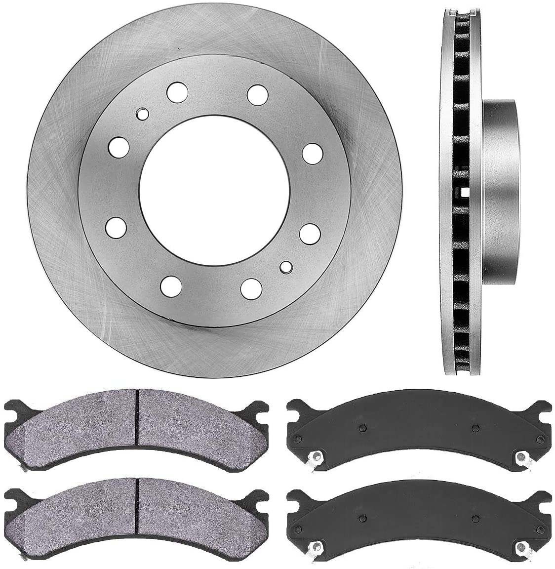 CRK13984 FRONT 324 mm Premium OE 8 Lug [2] Brake Disc Rotors + [4] Metallic Brake Pads