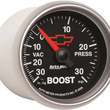 Auto Meter 3603-00406 GM Performance Parts Red 2-1/16" 30 in Hg-30 PSI Mechanical Boost-Vacuum Gauge