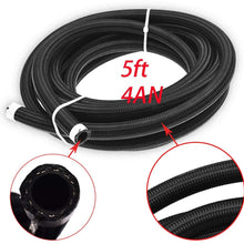 labwork Fuel Oil Gas Line Hose 5 Feet Black AN-4/AN-6 (Equivalent Tube Size Nominal OD 0.25/0.375 inch Hose ID 0.2/0.34 inch) Nylon/Stainless Steel Braided (an-4)