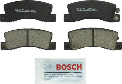 Bosch BC325 QuietCast Premium Ceramic Disc Brake Pad Set For Lexus: 1990-1991 ES250, 1992-1999 ES300, 1999-2003 RX300; Toyota: 1987-1999 Camry, 1986-1995 Celica, 1999 Solara; Rear