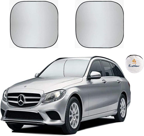 EcoNour Premium Car Windshield Sunshade with Easy Read Size Chart-Universal Fit for Car, SUV, Van,Truck-. 210T Nylon Material (Medium 28 x 31 inches (71 x 79 cm))