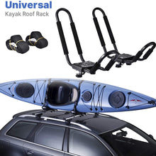 Universal Foldable Kayak Canoe SUP Carrier J Shape Kayak Rack for Canoe SUP, Kayaks, Surfboard and Ski Board Rooftop Mount on SUV, Car and Truck (2pcs)