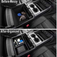 AORRO Center Console Organizer for Chevy/Chevrolet Tahoe Suburban Silverado GMC Sierra Yukon 2015-2018 ABS Tray Armrest Box Secondary Storage Full Console w/Bucket Seats ONLY (Black)