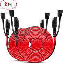 Nilight 2PCS 12FT SAE to SAE Extension Cable DC Extension Cord 16AWG 2 Pin Wire Harness with 12V-24V Quick Connect/Disconnect SAE Connector with Dust Cap, 2 Years Warranty (50037R-B)