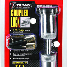 Trimax Coupler Lock (Fits Couplers with Up to 7/8" Span) TC1, Clam Packaging, Chrome