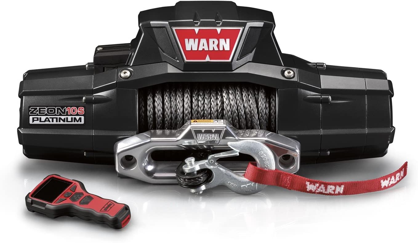 WARN 92815 ZEON 10-S Platinum 12V Electric Winch with Spydura Synthetic Cable Rope: 3/8