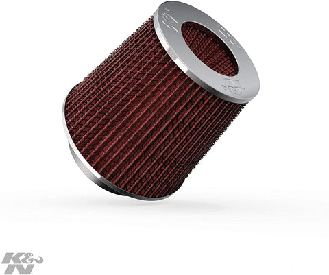 K&N Universal Clamp-On Air Filter: High Performance, Premium, Washable, Replacement Filter: Flange Diameter: 4 In, Filter Height: 5.5 In, Flange Length: 1.125 In, Shape: Round Tapered, RG-1001RD