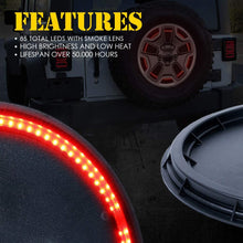 Xprite 14" Spare Tire Brake Light for 2007-2018 Jeep Wrangler JK, 3rd LED Rear Wheel Lights Third Tail Lamp