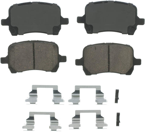 Wagner QuickStop ZD1160 Ceramic Disc Pad Set Includes Pad Installation Hardware, Front