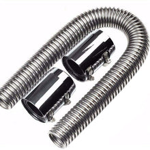 24" Flexible Upper Lower Radiator Hose & Stainless Steel w Chrome Caps V8 Kit