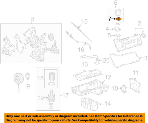 Toyota 90080-43025, Engine Oil Filler Cap Gasket