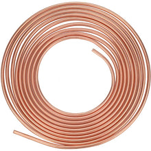 Copper Brake Line Hose Tubing Coil Roll- Fuel Line Tube Coil Transmission Line Tube Oil Brake Hose, Clutch Hose, Brake Copper Pipe with fittings (25 Ft 3/16" + 25 Ft 1/4")