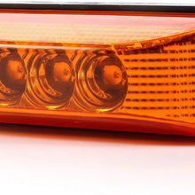 2pcs 3.9 inches 3 Leds Truck Trailer 12V Led Front Rear Led Side Marker Lights Indicator Lamp Rock Light for Truck Trailer Boats,Sealed and Waterproof, Surface Mounted Installation, 2 Amber