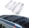 4pcs Silver Roof Rack Rail End Cover Shell for Toyota Highlander XU40 2008 2009 2010 2011 2012 2013 Waterproof Apply to Auto Cars