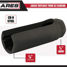 ARES 70094 | 1/2-Inch Drive by 7/8-Inch (22mm) Offset Oxygen Sensor Socket | Wire Gate Accesses Sensor from The Side, Preventing Damage to Wires