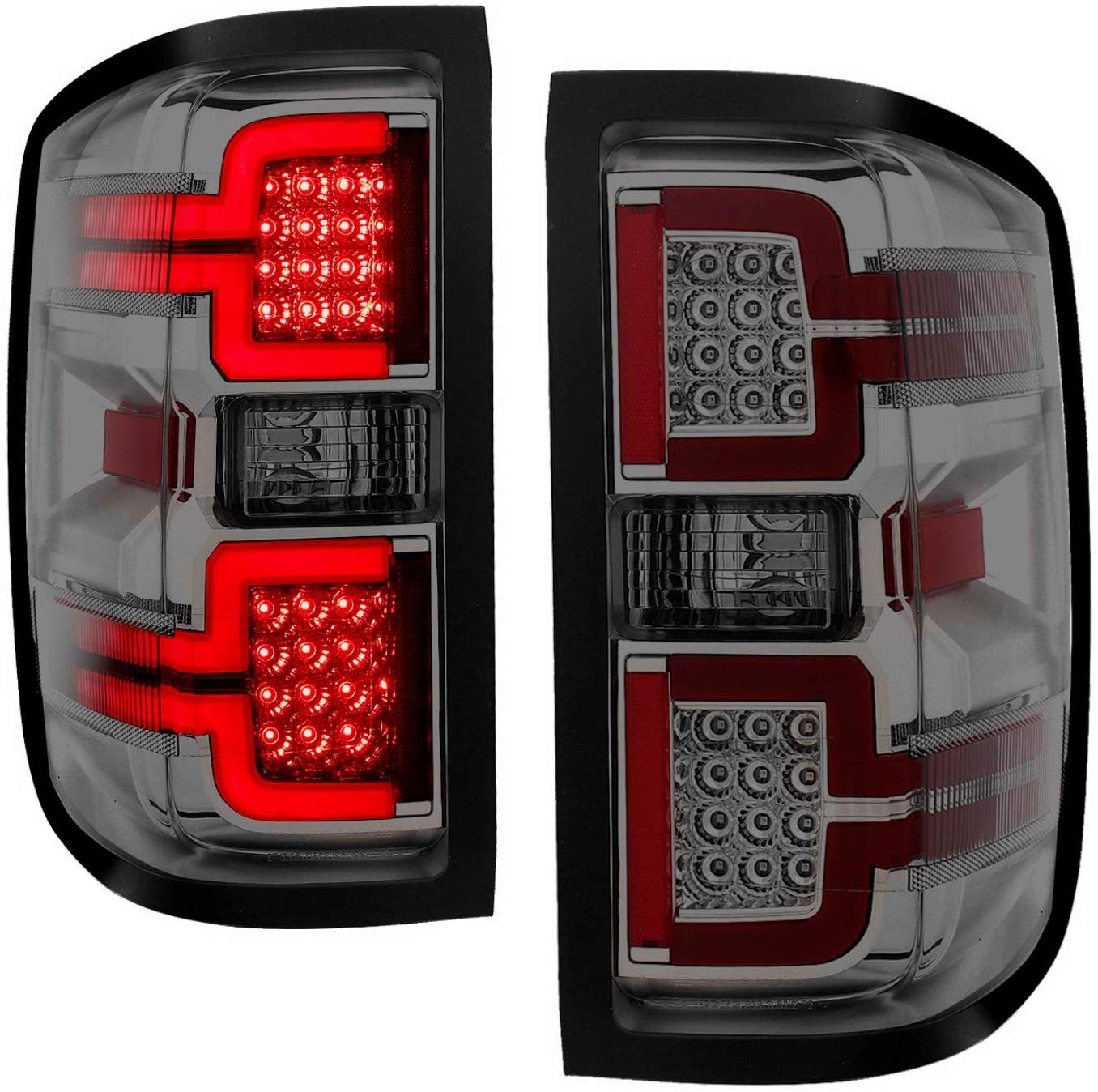 ANZO USA 311290 Chevy Silverado 14-18 L.E.D Tail Lights Smoke Lens (SEQUENTIAL Signal)