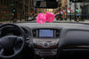 Zone Tech Pair Black and White Mirror Fuzzy Dice - Pair Black and White Plush Car Mirror Fuzzy Dice Pair (Pink)