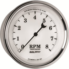 Auto Meter 1297 Old Tyme White II 3-3/8" 8000 RPM In-Dash Tachometer Gauge