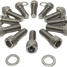 Z Whip SBC Stainless-Steel Intake Manifold Bolt Kit 3/8-16 1” BOLTS Compatible with Chevrolet Chevy V8 Small Block Engines 265 283 305 327 350 383 400 5.0L 5.7L TPI TBI 1955-1995 Gen I heads