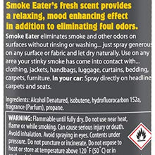 Smoke Eater - Breaks Down Smoke Odor at The Molecular Level - Eliminates Cigarette, Cigar or Pot Smoke On Clothes, in Cars, Homes, and Office - 3.5 oz Travel Spray Bottle (New CAR Fresh AEROSOL)