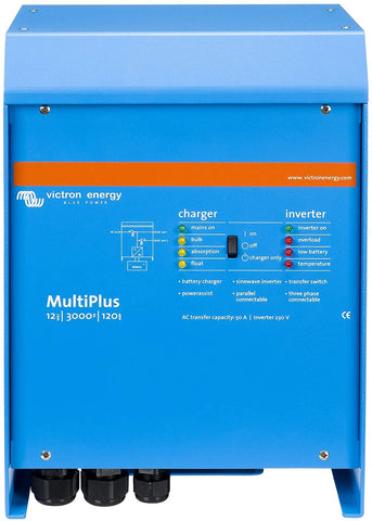 Victron Energy MultiPlus 3000VA 12-Volt Pure Sine Wave Inverter 120 amp Battery Charger, UL-Certified