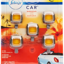 Febreze Car Air Freshener, Set of 5 Clips, Hawaiian Aloha - up to 150 Days