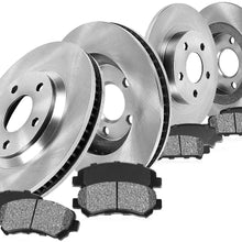 CRK13446 FRONT 288 mm + REAR 244.74 mm Premium OE 5 Lug [4] Rotors + [8] Metallic Brake Pads