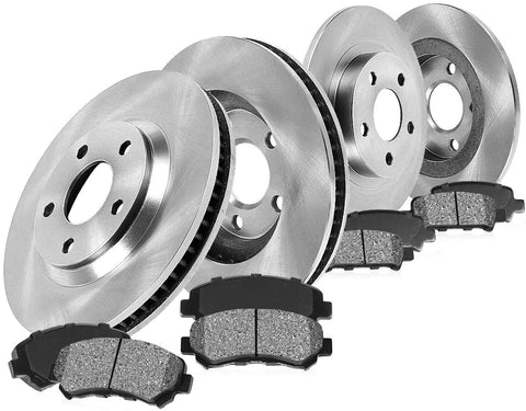CRK13446 FRONT 288 mm + REAR 244.74 mm Premium OE 5 Lug [4] Rotors + [8] Metallic Brake Pads