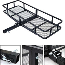60" Foldable Cargo Hitch Mount Carrier Luggage Rack Mesh Basket Rear 500LBS