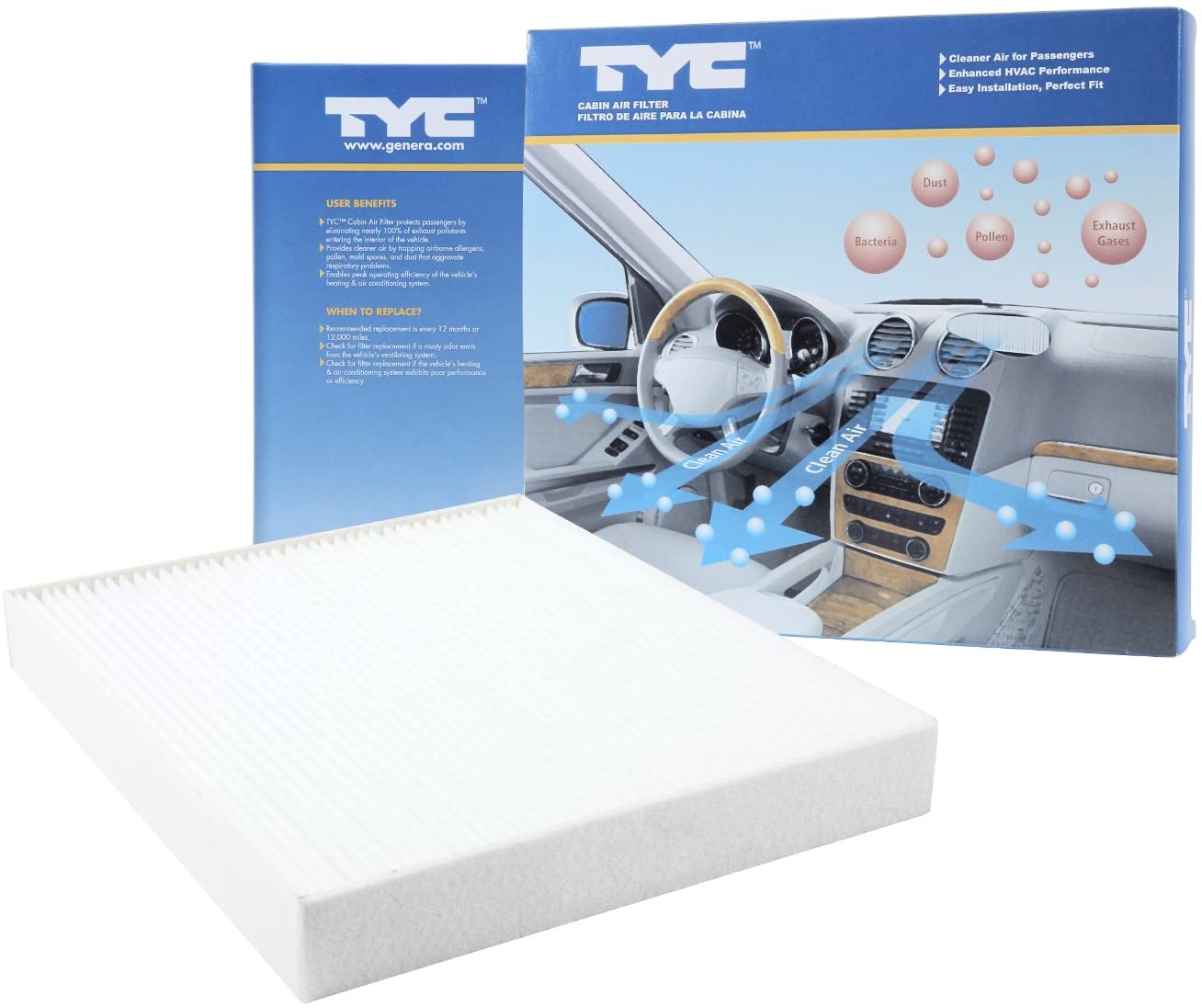 TYC 800217P Compatible with TOYOTA C-HR Replacement Cabin Air Filter