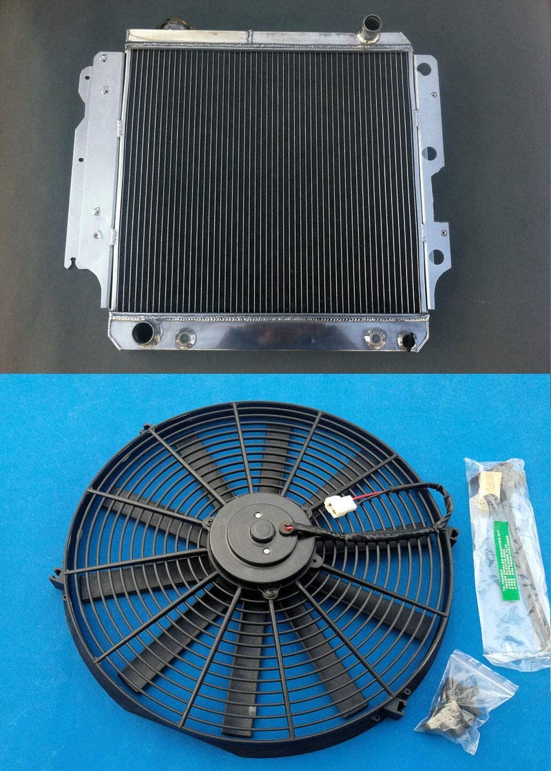 3 Row Aluminum Radiator +Fan For Jeep Wrangler YJ/TJ 2.4L 2.5L 4.0L 4.2L 1987-06