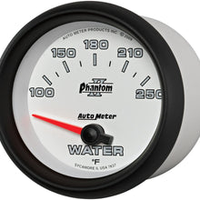 Auto Meter 7837 Phantom II 2-5/8" 100-250 Degree F Short Sweep Electric Water Temperature Gauge