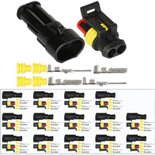 HIFROM 5 Kit 2 Pin Way Waterproof Electrical Connector 1.5mm Series Terminals Heat Shrink Quick Locking Wire Harness Sockets 20-16 AWG