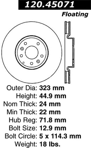 Stoptech 127.45071R Auto Part