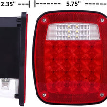 Vouke 38 LED 12V Universal Tail Brake Turn Stop Licence Back up Lights for Jeep Truck Trailer Boat etc,12V Stud Mounted Lamps,Pack of 2