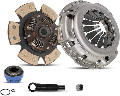 Clutch Kit Compatible With RANGER B2300 B2500 B3000 Base Xl Xlt Limited Cab Pickup 1995-2011 2.3L L4 GAS DOHC 3.0L V6 GAS OHV 2.5L L4 GAS SOHC Naturally Aspirated (6-Puck Clutch Disc Stage 2)