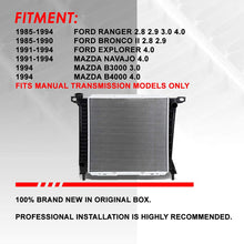 897 Factory Style Aluminum Radiator Replacement for 85-94 Ford Ranger 2.8L 2.9L 3.0L/Explorer 4.0L/Bronco II MT