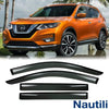 VB 4 Pcs Dark Smoke Tint Sun/Rain Guard Vent Shade Window Visors For 2014-2019 Rogue With 3M Double-Sided Tapes