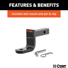 CURT 117013 Class 1 Trailer Hitch with Ball Mount, 1-1/4-Inch Receiver for Select Mercedes-Benz E320, E350, E500. E55 AMG, E550, E63 AMG