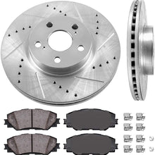 Callahan CDS02249 FRONT 275mm D/S 5 Lug [2] Rotors + Ceramic Brake Pads + Hardware [ fit Scion Toyota Corolla Matrix ]