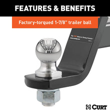 CURT 45055 Trailer Hitch Mount with 1-7/8-Inch Ball & Pin, Fits 2-Inch Receiver, 3,500 lbs, 4-Inch Drop