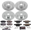 Power Stop K7028 Front & Rear Brake Kit with Drilled/Slotted Brake Rotors and Z23 Evolution Ceramic Brake Pads