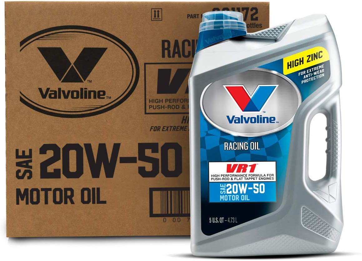 Valvoline VR1 Racing SAE 20W-50 Motor Oil 5 QT, Case of 3