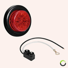 4pc 2" Amber + Red Round Trailer LED Marker Lights [DOT Approved] [Reflector Lens] [Grommet] [Flush-Mount] [Waterproof IP67] Marker Lights for Trailer Truck