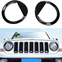 AVOMAR Front Grille Grill Mesh Grille Insert Kit + Angry Bird Style Headlight Lamp Cover Trim Compatible for Jeep Patriot 2011-2016 (Black Front Grill Mesh + Angry Bird Headlight Cover-3)