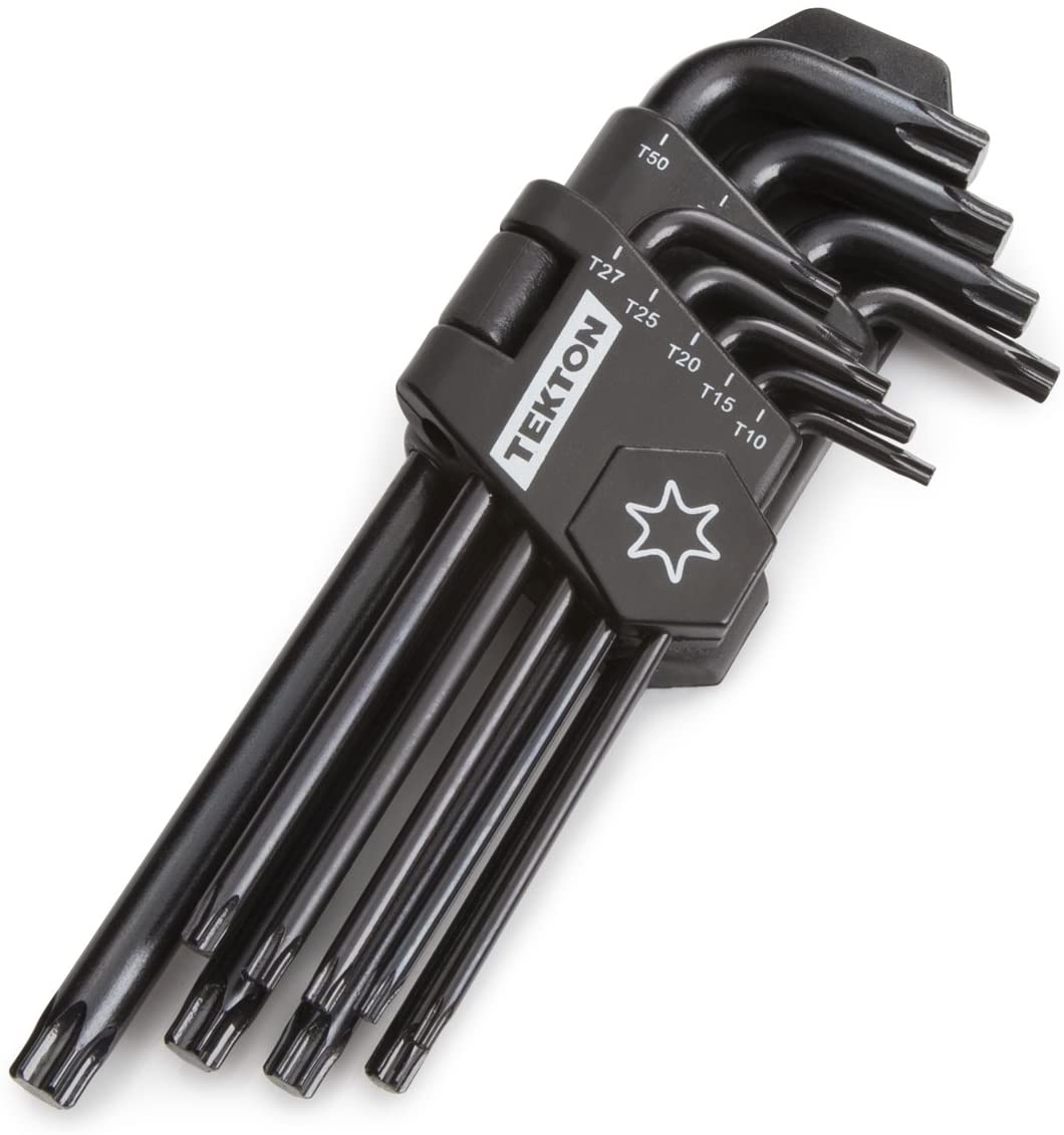 TEKTON Long Arm Star Key Wrench Set, 9Piece (T10-T50) | 25291, Black